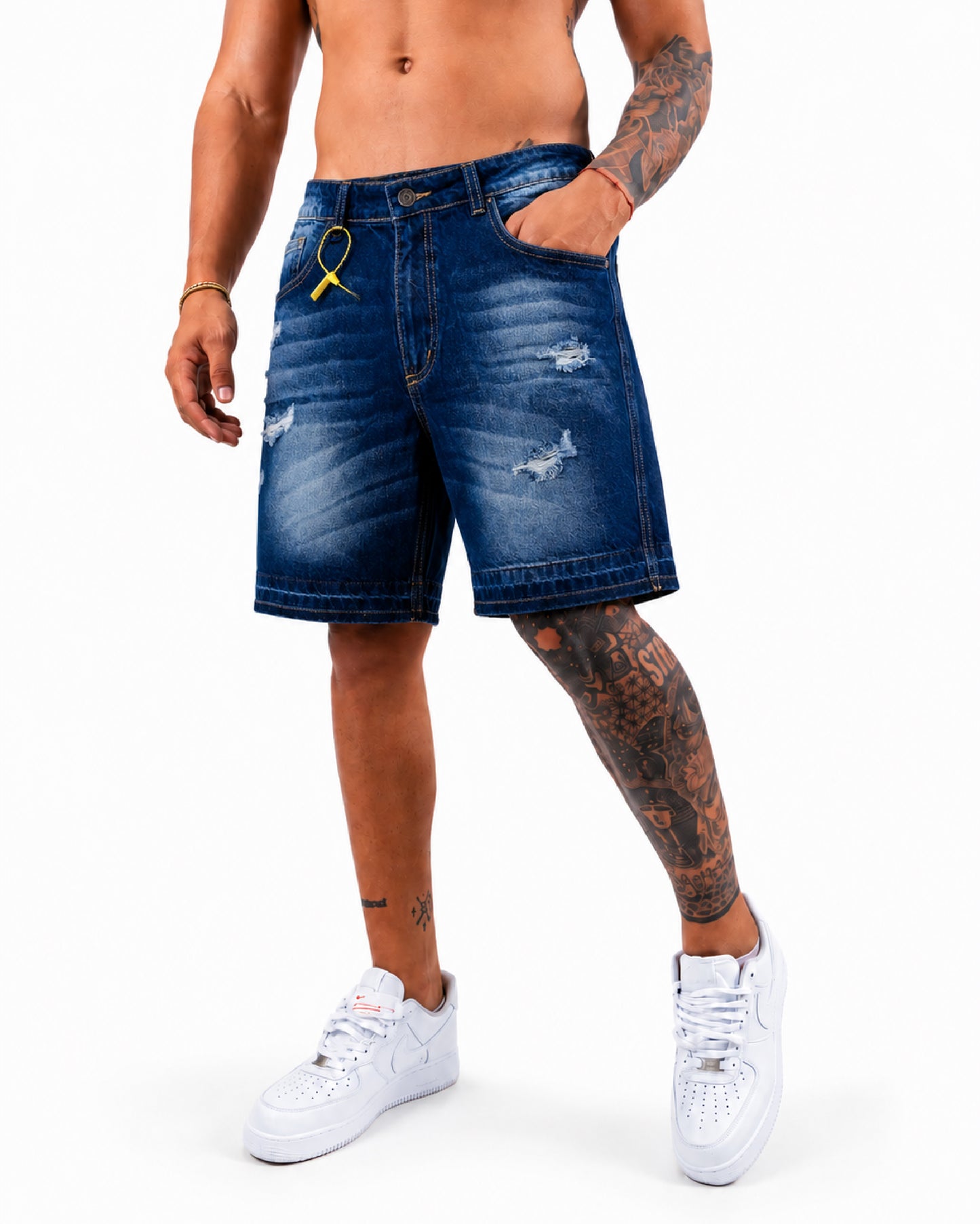 Bermuda Denim Azul Oscuro Destroyed BHK