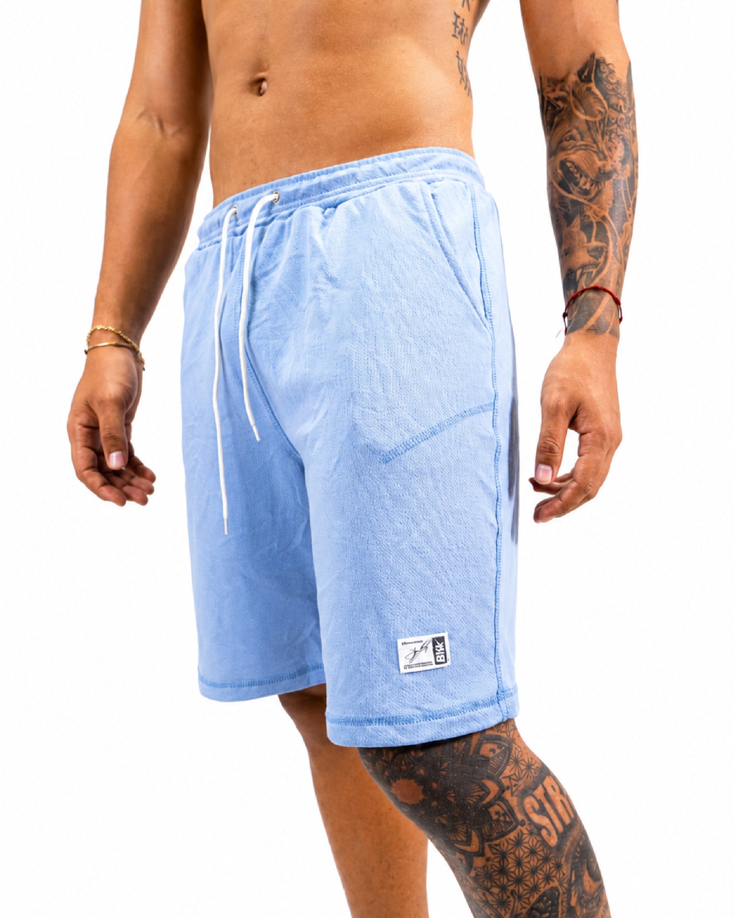 BERMUDA BURDA CON RUEDO - AZUL