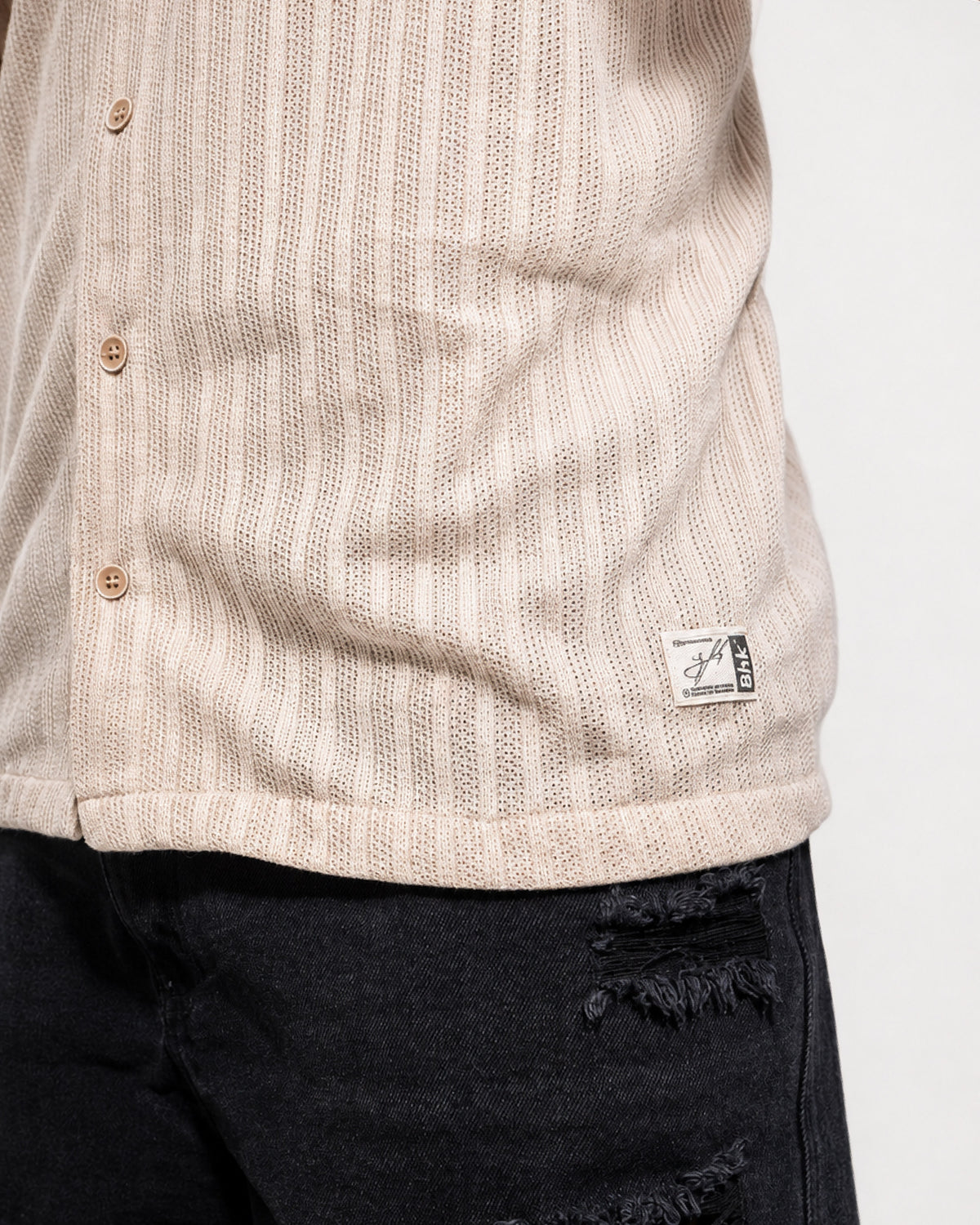 CAMISA TEXTURA CREMA