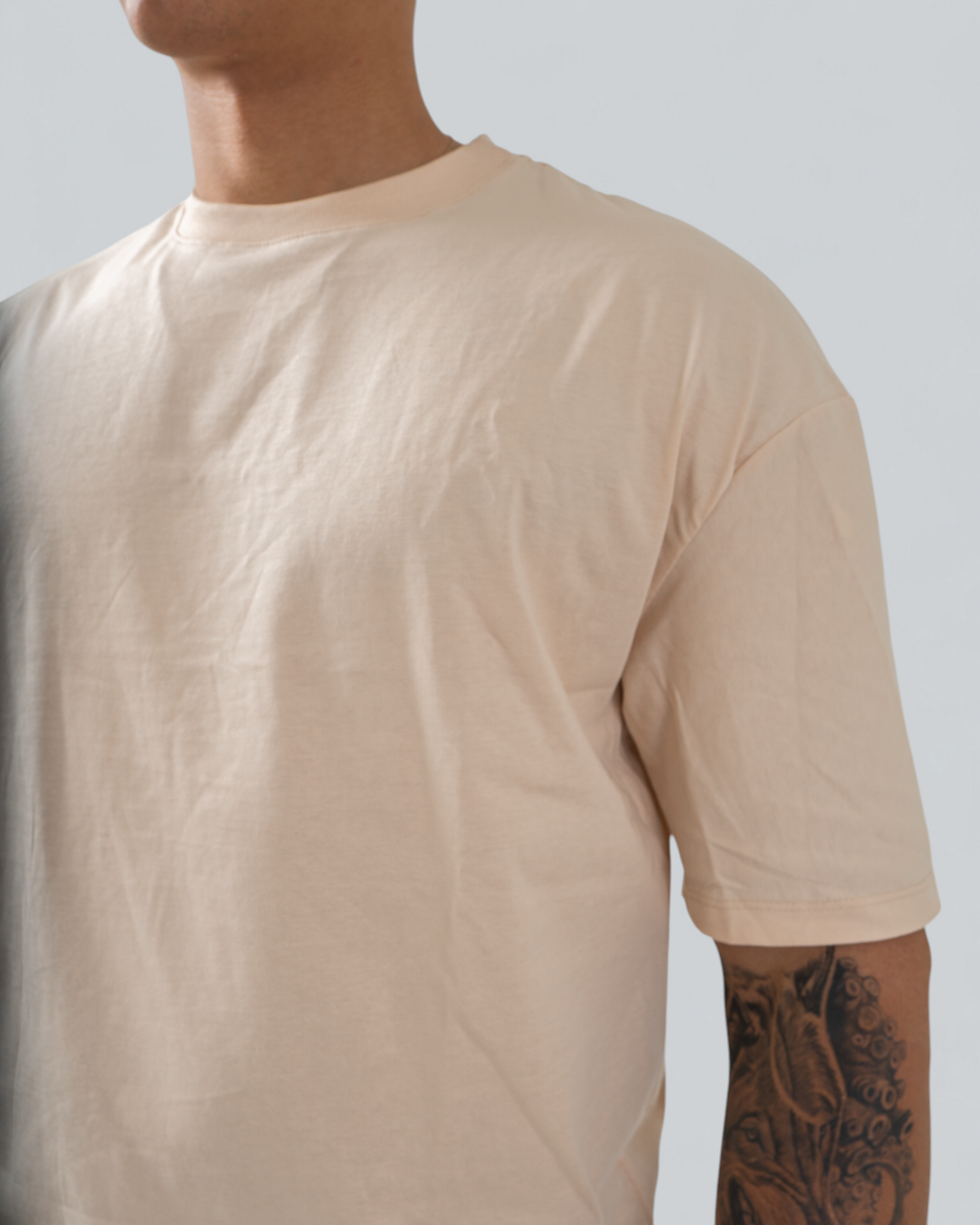 Camiseta Básica Oversize Beige - BHK