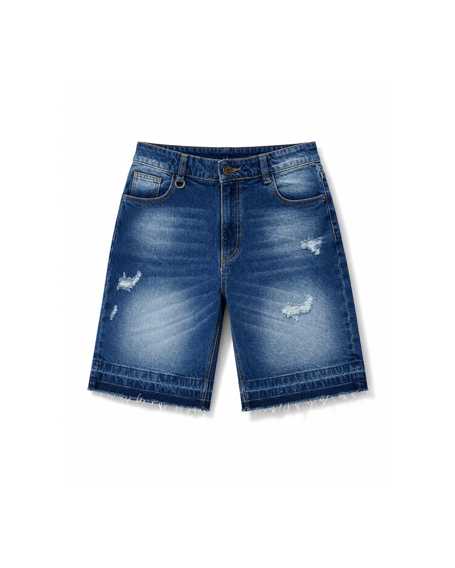 Bermuda Jean Ruedo Suelto Azul Oscuro