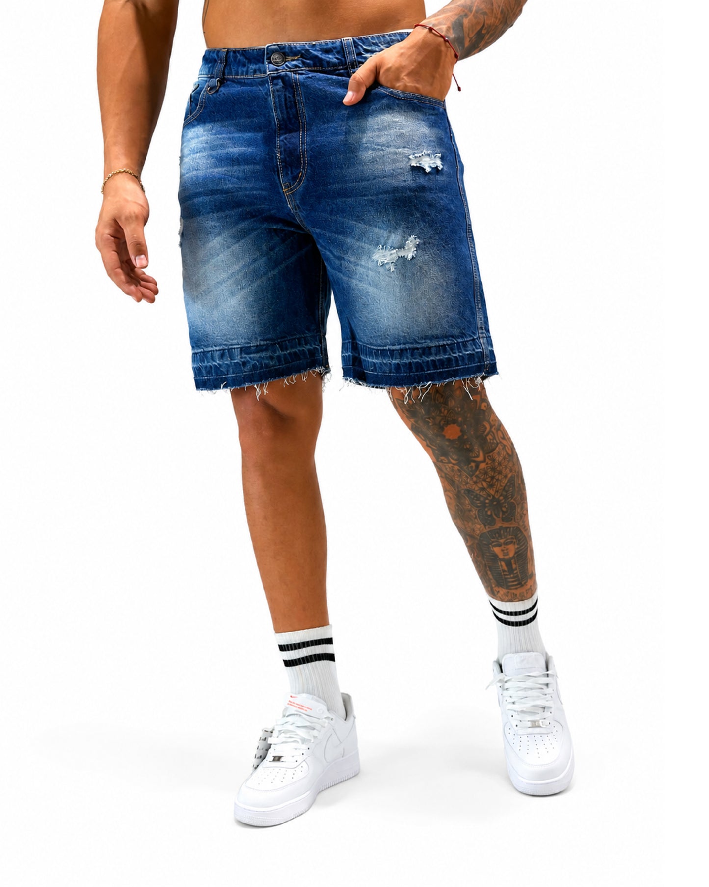 Bermuda Jean Ruedo Suelto Azul Oscuro