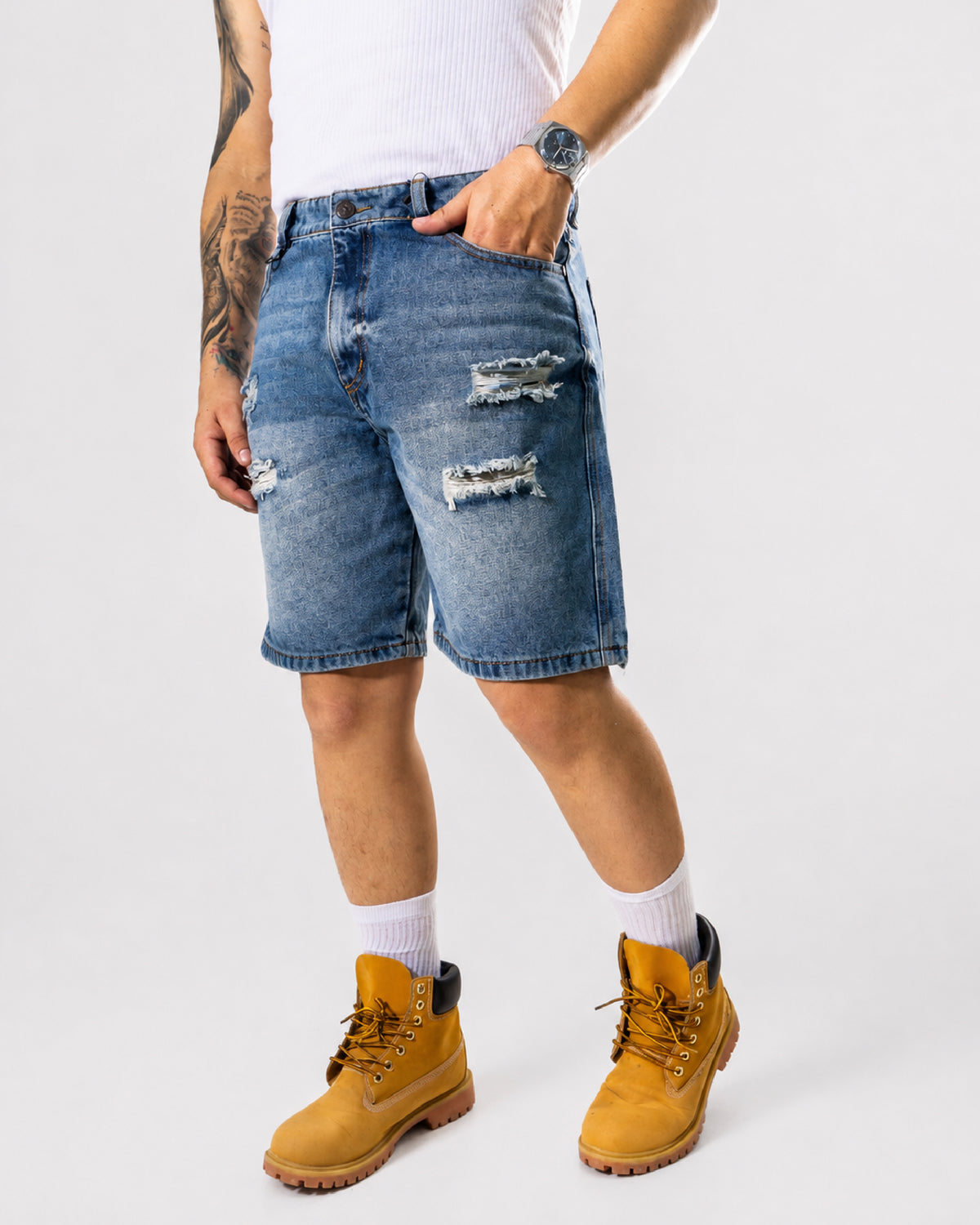 BERMUDA DENIM - GRIS CLARO