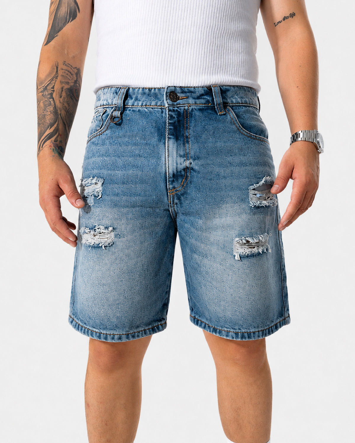 BERMUDA DENIM - GRIS CLARO