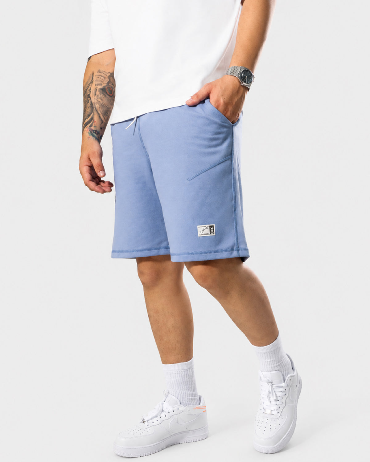 BERMUDA BURDA CON RUEDO - AZUL