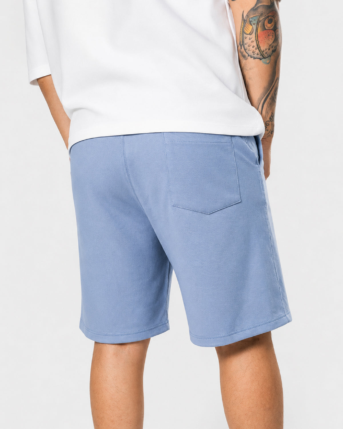 BERMUDA BURDA CON RUEDO - AZUL