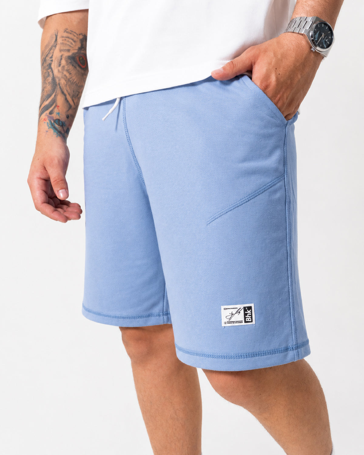 BERMUDA BURDA CON RUEDO - AZUL