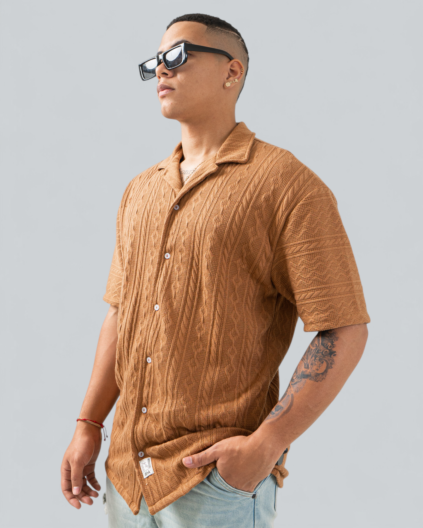 Camisa Textura Camel - BHK