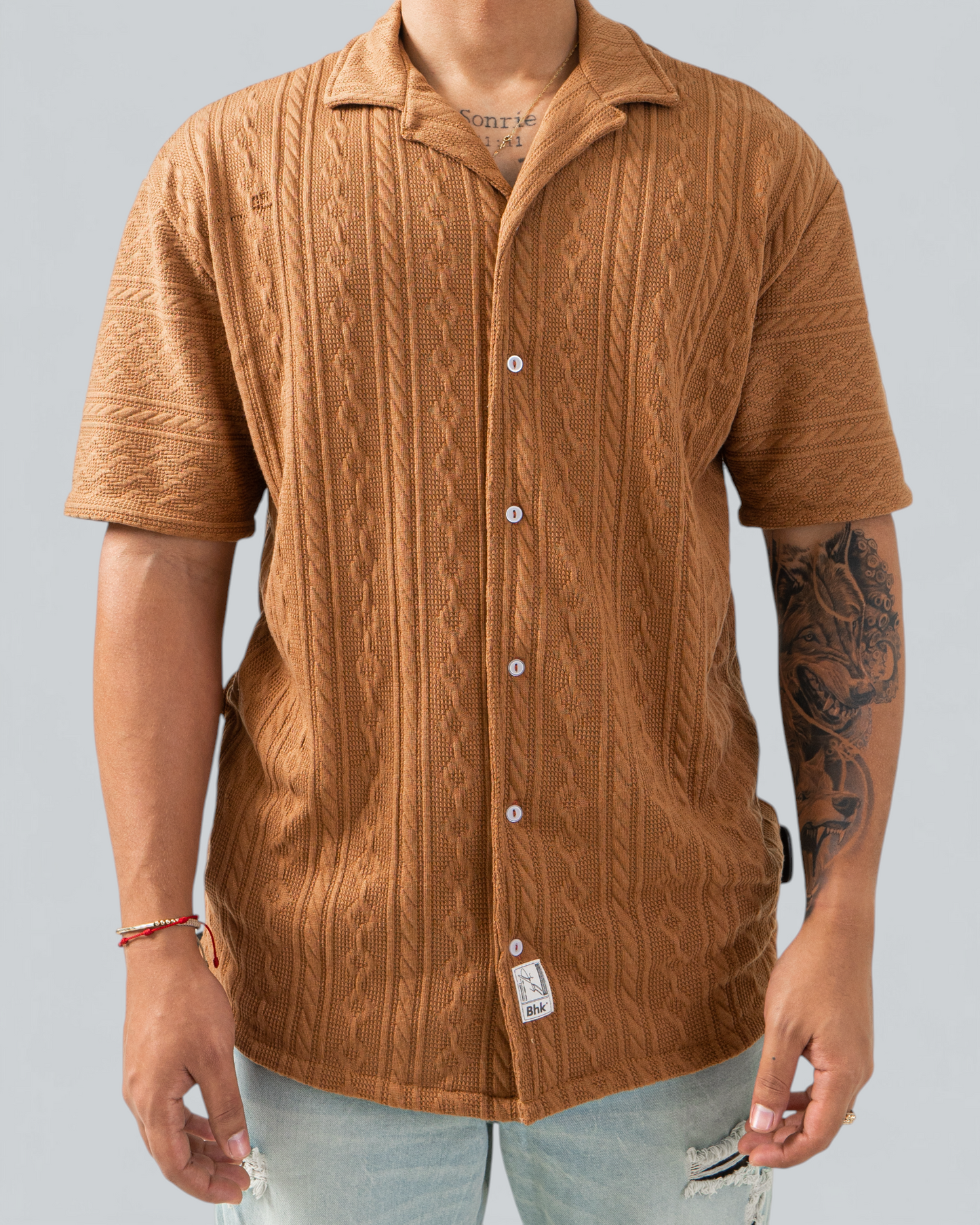 Camisa Textura Camel - BHK