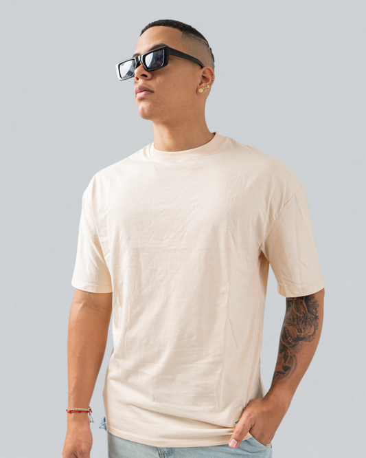 Camiseta Básica Oversize Beige - BHK