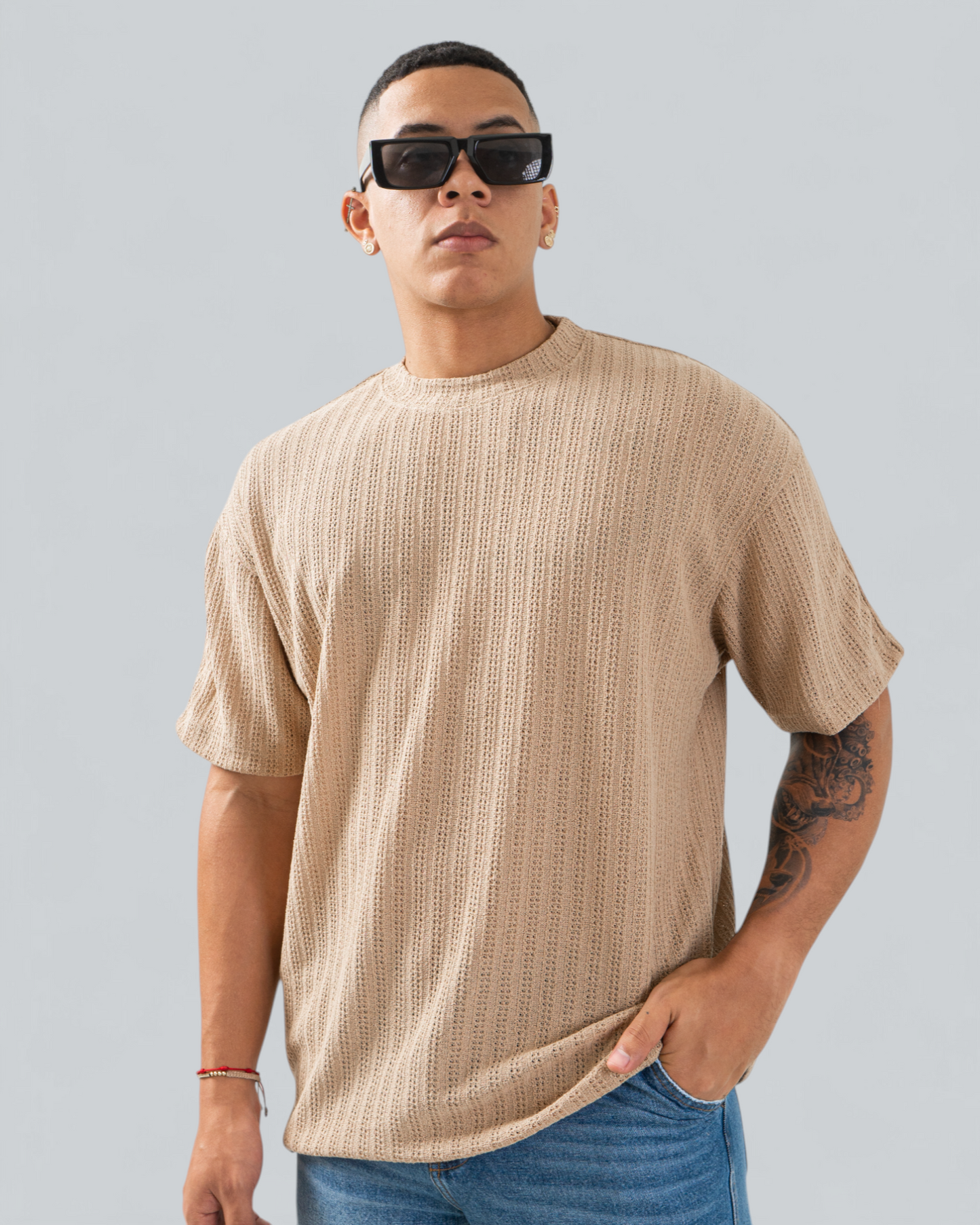 Camiseta Textura Beige - BHK