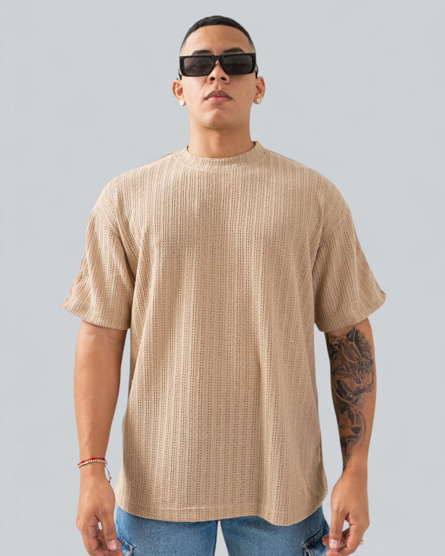 Camiseta Textura Beige - BHK