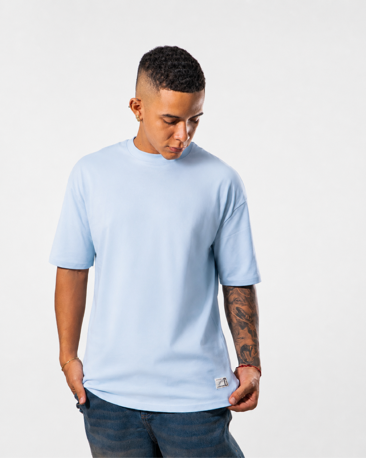 Camiseta Básica Oversize - AZUL CIELO
