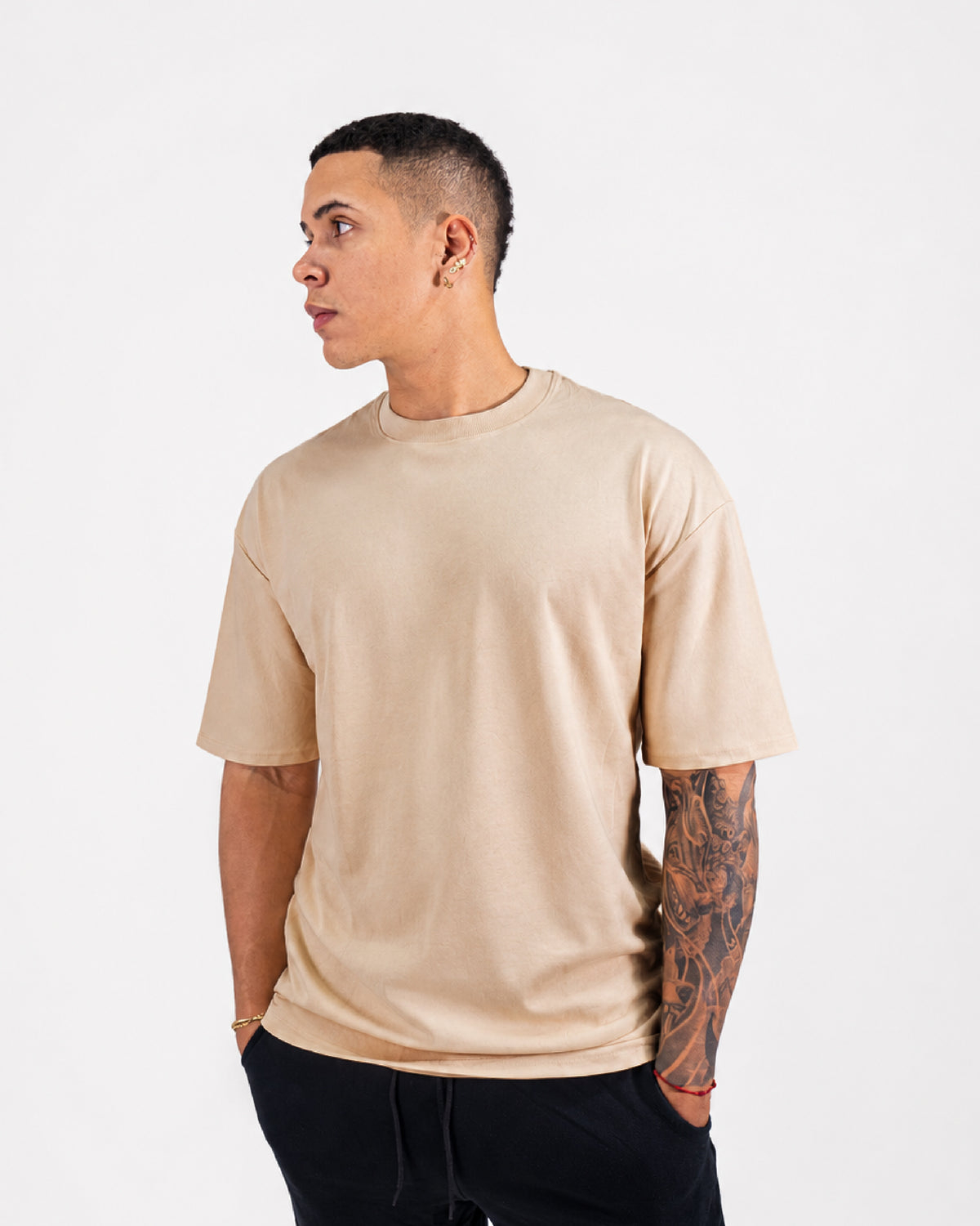 Camiseta Básica Oversize - BEIGE