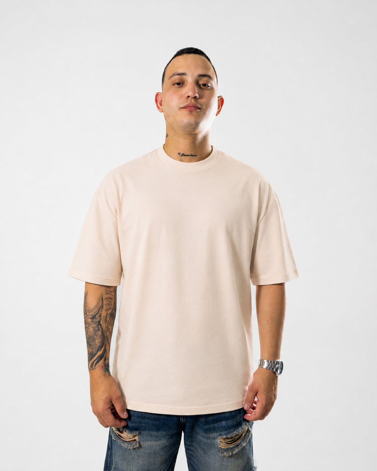 Camiseta Básica Oversize - CREMA