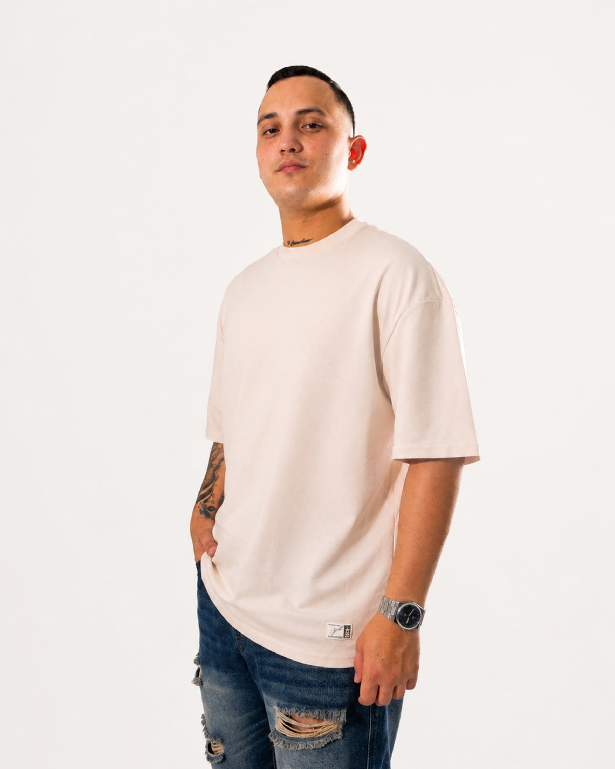 Camiseta Básica Oversize - CREMA