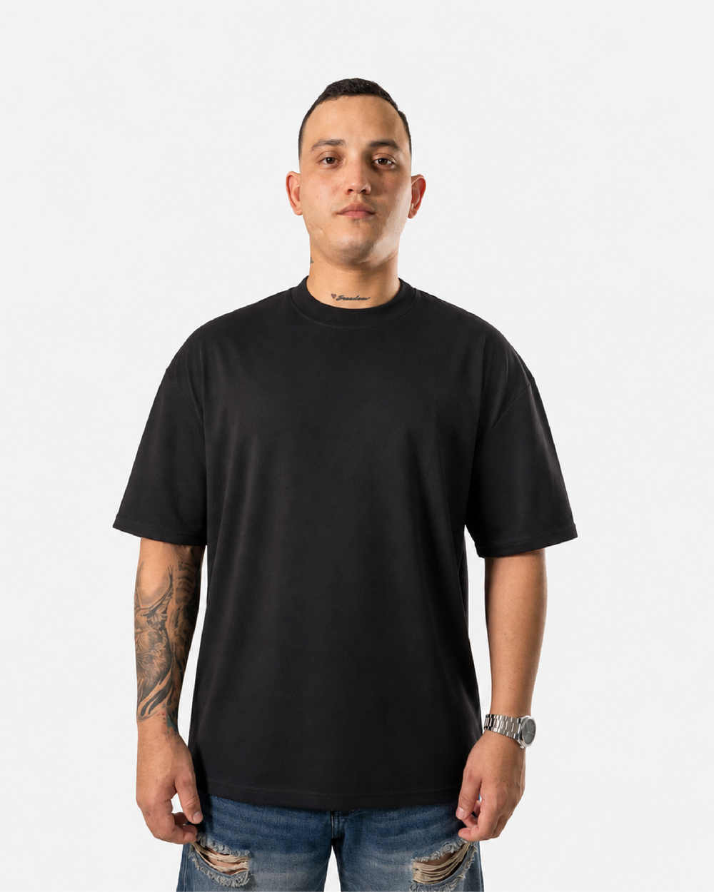 Camiseta Básica Oversize - NEGRO