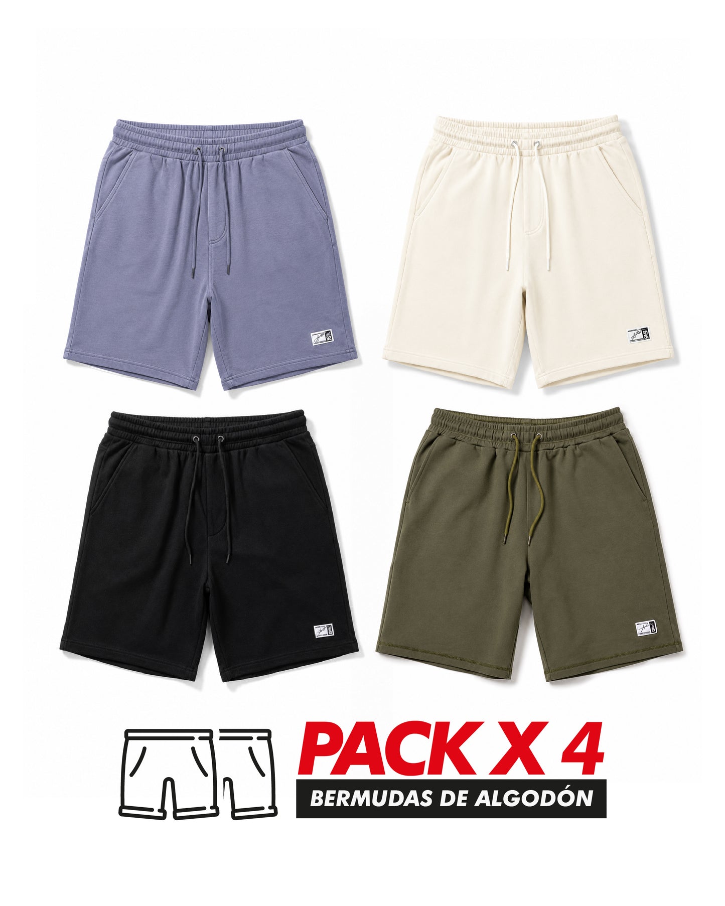 Pack Bermudas De Algodon x4